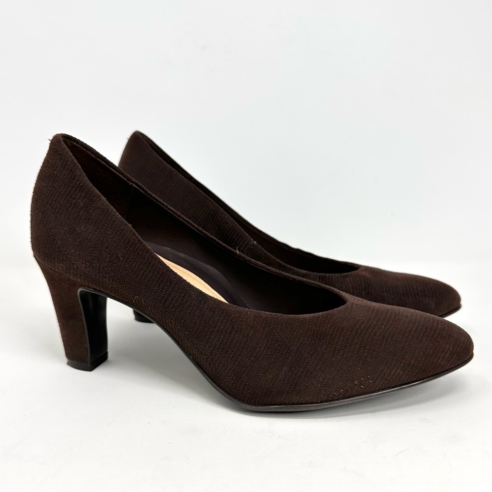 Nurture Paidyn Women’s Brown Leather Textured Heels - Picture 5 of 13